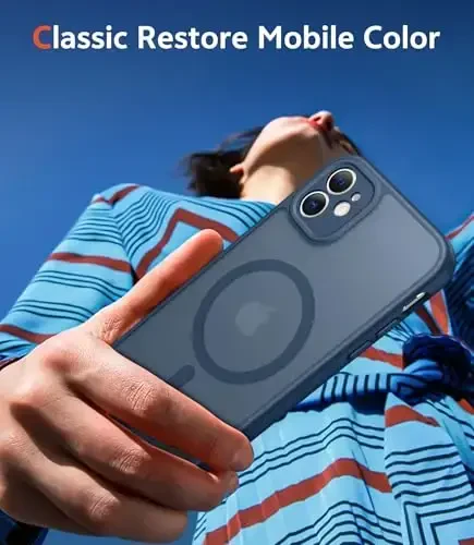 FNTCASE for iPhone 11 Case Matte: Magnetic Phone Cases Compatible with Magsafe Slim Anti Yellowing Military Grade Drop Protection Rugged Shockproof Protective Translucent Cell Cover (C-Blue) - 7