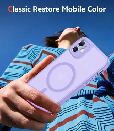 FNTCASE for iPhone 11 Case Matte: Magnetic Phone Cases Compatible with Magsafe Slim Anti Yellowing Military Grade Drop Protection Rugged Shockproof Protective Translucent Cell Cover (C-Purple) - 7
