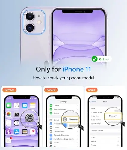 FNTCASE for iPhone 11 Gʻilofi: [Magsafe bilan mos keladi] Shaffof Mat Magnetli Gʻiloflar [Kamera toʻliq himoyasi] Harbiy darajadagi zarbaga chidamli himoya telefon qopqogʻi - Och binafsha rang - 2