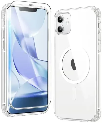 FNTCASE for iPhone 11 Phone Case: for iPhone XR Phone Case Clear Support Magnetic Charging Military Grade Protection Anti Yellowing Cell Phone Cover - Rugged Durable Shockproof Protective (A-Clear) - 1