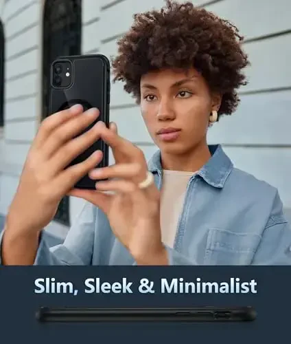 FNTCASE for iPhone 11 Phone Case: for iPhone XR Phone Case Support Magnetic Charging Military Grade Drop Protection Anti Yellowing Cell Phone Cover - Rugged Durable Shockproof Protective(B-Black) - 6