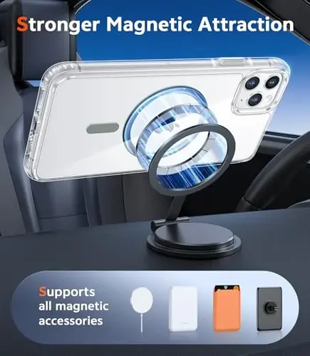 FNTCASE for iPhone 11 Pro Case: Clear Magnetic Phone Cases Compatible with Magsafe Slim Anti Yellowing Military Grade Drop Protection Rugged Protective Transparent Cell Phone Cover (D-Green) - 4