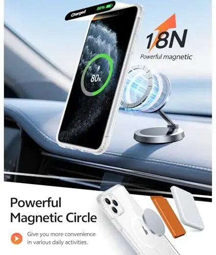 FNTCASE for iPhone 11 Pro Case: [Magsafe bilan mos keladi] Sarg‘ayishga qarshi shaffof magnit telefon g‘ilofi - iPhone 11Pro 2019 g‘iloflari uchun Harbiy darajadagi zarbaga chidamli tushib ketishdan saqlovchi himoya - Shaffof - 3
