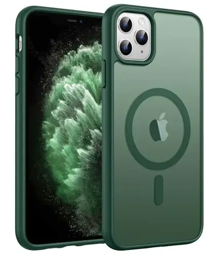 FNTCASE for iPhone 11 Pro Case: [Magsafe bilan mos keladi] Shaffof matli magnit telefon g‘lifi - iPhone 11Pro 2019 g‘lifi uchun Harbiy darajadagi tushishdan himoya qiluvchi zarbaga chidamli - Yashil - 1
