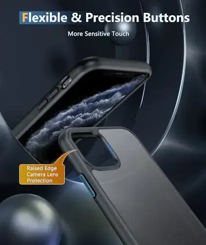 FNTCASE for iPhone 11 Pro Case: Translucent Matte Military Grade Drop Protection Phone Cover | Slim Anti-Slip Durable Shockproof for iPhone 11Pro 2019 Cases (5.8 inch Black) - 5