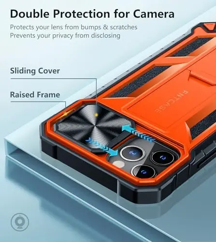 FNTCASE for iPhone 11-Pro Case with Belt Clip Holster Kickstand & Slide | Military Grade Dropproof Protection, Heavy Duty Rugged Cell Cover, Bumper, Orange - 3