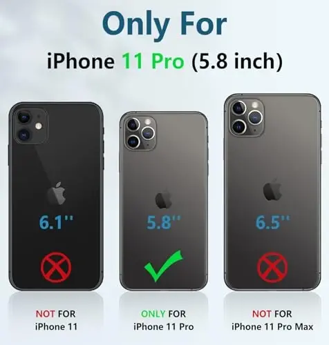 FNTCASE for iPhone 11-Pro Case with Kickstand & Slide Red | Military Grade Dropproof Protection, Heavy Duty Rugged Cell Cover, Bumper, Red - 2