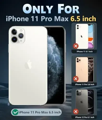FNTCASE for iPhone 11 Pro-Max Case: Military Grade Drop Protection Anti Yellowing Cell Phone Cover - Rugged Shockproof Protective Bumper Transparent Cases (B-Clear) - 2