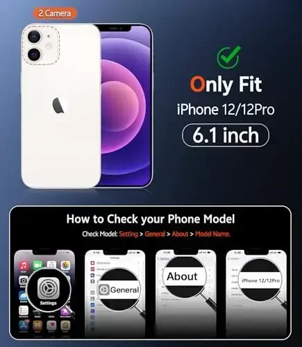 FNTCASE for iPhone 12 Case Clear: iPhone 12 Pro Case Magnetic Phone Cases Compatible with Magsafe Slim Anti Yellowing Military Grade Drop Rugged Protective Transparent Cell Cover (B-Black) - FNTCASE