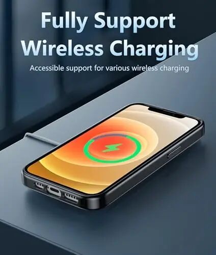 FNTCASE for iPhone 12 Case Clear: iPhone 12 Pro Case Magnetic Phone Cases Compatible with Magsafe Slim Anti Yellowing Military Grade Drop Rugged Protective Transparent Cell Cover (B-Black) - 5