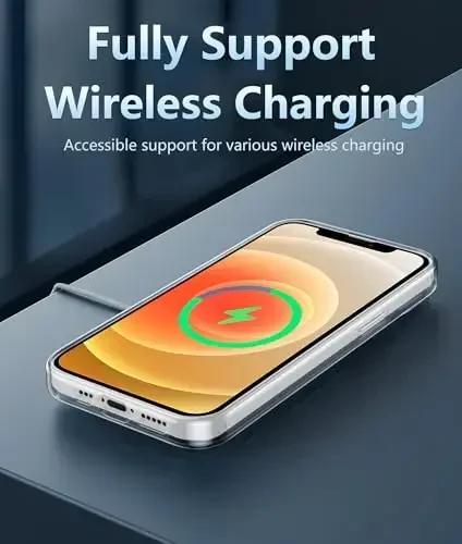 FNTCASE for iPhone 12 Case Clear: iPhone 12 Pro Case Magnetic Phone Cases Compatible with Magsafe Slim Anti Yellowing Rugged Protective Transparent Cell Phone Cover (D-Sapphire Blue) - 6