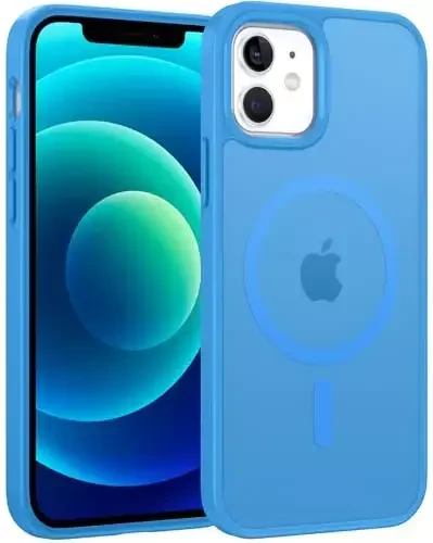 FNTCASE for iPhone 12 Phone Case: for iPhone 12 Pro Magnetic Matte Textured Military Grade Drop Protection Translucent Cell Cover - Slim Durable Shockproof Protective Bumper - 1