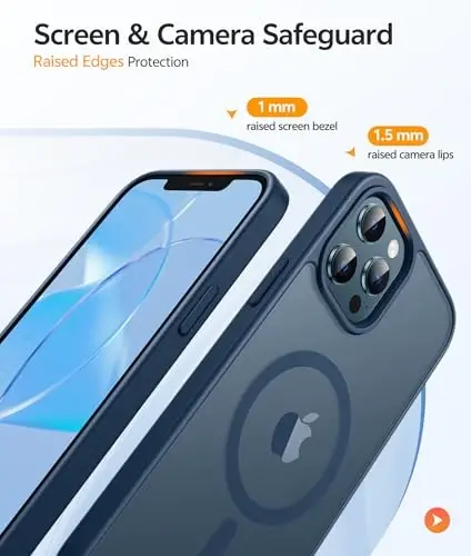 FNTCASE for iPhone 12 Pro-Max Case: Magnetic Matte Textured Military Grade Drop Protection Translucent Cell Phone Cover - Slim Rugged Durable Shockproof Protective Bumper Cases - 4