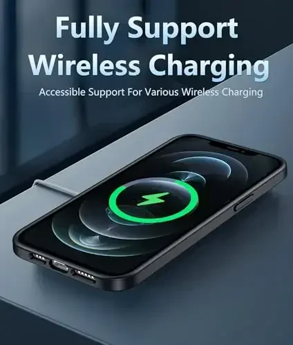 FNTCASE for iPhone 12 Pro-Max Case: Military Grade Drop Protection Anti Yellowing Cell Phone Cover - Rugged Shockproof Protective Bumper Transparent Cases (D-Black) - 4