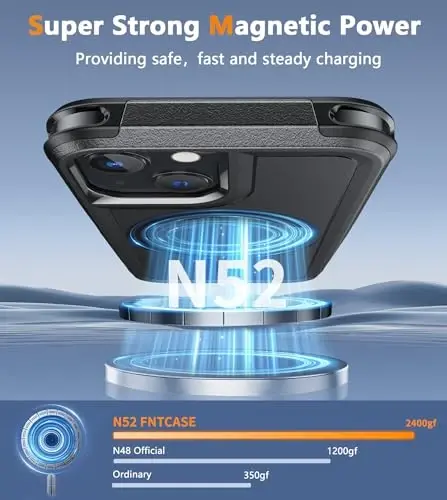 FNTCASE for iPhone 13 Mini Case: iPhone 12 Mini Case Dual Layer Magnetic Phone Cases Compatible with Magsafe Military Grade Drop Bumper Tough Protective Cell Phone Cover (Black) - 4