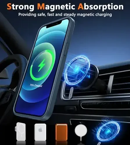 FNTCASE for iPhone 13 Mini Case: iPhone 12 Mini Magnetic Matte Military Grade Drop Protection Translucent Cell Phone Cover - Slim Rugged Durable Shockproof Bumper Case - 4