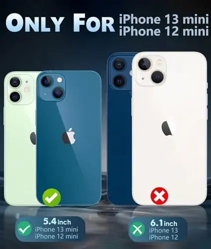 FNTCASE for iPhone 13 Mini Case iPhone 12 Mini Slim Clear Case Transparent Thin Cell Phone Cover | Military Grade Protective, Shockproof Drop Protection (B-Clear) - 2