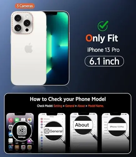 FNTCASE for iPhone 13 Pro Case: Clear Magnetic Phone Cases with Screen Protector Compatible with Magsafe Slim Anti Yellowing Rugged Protective Transparent Cell Phone Cover (B-Alpine Green) - 2