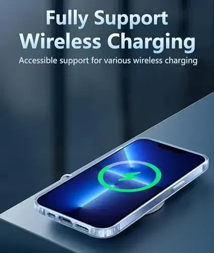 FNTCASE for iPhone 13 Pro Case: Clear Phone Cases Compatible with Magsafe Slim Anti Yellowing Military Grade Drop Protection Rugged Shockproof Protective Transparent Cell Phone Cover (B-Clear) - 6