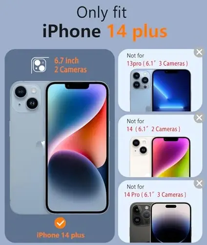 FNTCASE for iPhone 14 Plus Case: Clear Magnetic Phone Cases Compatible with Magsafe Slim Anti Yellowing Military Grade Drop Protection Rugged Protective Transparent Cell Phone Cover (A-Clear) - 2