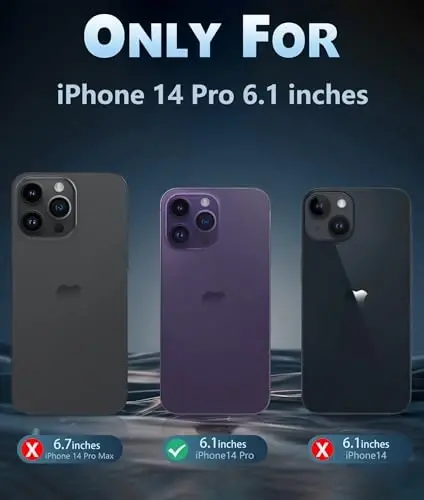 FNTCASE for iPhone 14 Pro Case: Clear Drop Protective Slim Cases | Transparent Shockproof Thin Anti-Yellowing Cover & Shatterproof Rugged Hard Crystal TPU Phonecase (B-Clear) - 3
