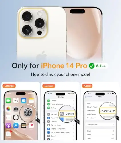 FNTCASE for iPhone 14 Pro G‘ilofi: [Magsafe bilan mos keladi] [To‘liq kamera himoyasi] [Ekran himoyasi] ga ega Shaffof Mat G‘iloflar Harbiy darajadagi zarbaga chidamli himoya telefon qopqog‘i - Cho‘l Oltini - 2