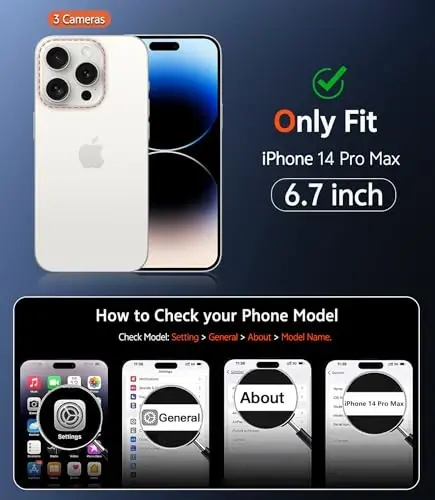 FNTCASE for iPhone 14 Pro-Max Case: Clear Magnetic Phone Cases with Screen Protector Compatible with Magsafe Slim Anti Yellowing Rugged Shockproof Protective Transparent Cell Phone Cover (B-Blue) - 2