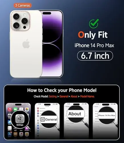 FNTCASE for iPhone 14 Pro-Max Case: Clear Magnetic Phone Cases with Screen Protector Compatible with Magsafe Slim Anti Yellowing Rugged Shockproof Protective Transparent Cell Phone Cover (B-Purple) - FNTCASE (1)