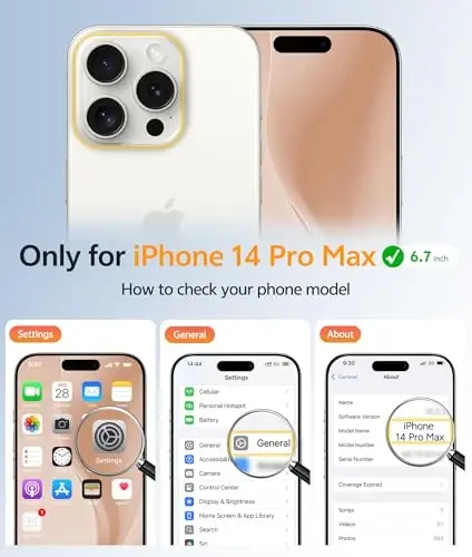 FNTCASE for iPhone 14 Pro Max Case: [Compatible with Magsafe] Translucent Matte Cases with [Full Camera Protection] [Screen Protector] Military Grade Shockproof Protective Phone Cover - Desert Gold - FNTCASE (1)