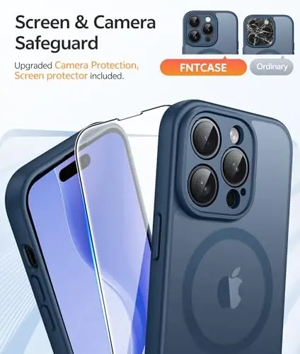 FNTCASE for iPhone 14-Pro-Max Case Matte: Magnetic Slim Translucent Shockproof Cell Phone Cover | Military Grade Drop Proof Tough Protective Phone Bumper Protection - 4