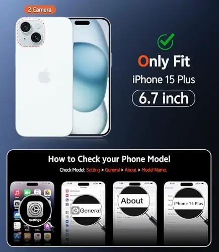 FNTCASE for iPhone 15 Plus Case: Clear Magnetic Phone Cases with Screen Protector Compatible with Magsafe Slim Anti Yellowing Rugged Shockproof Protective Transparent Cell Phone Cover (B-Blue) - FNTCASE (1)