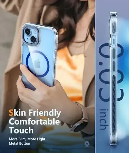 FNTCASE for iPhone 15 Plus Case: for iPhone 14 Plus Case with Magnetic Circle, Military Grade Drop Protection Shell Durable Full Body Protective Cell Phone Cover - 6.7 inch (D-Black Magnetic) - 6