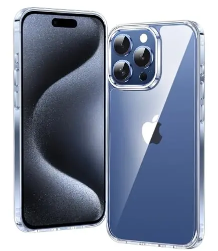 FNTCASE for iPhone 15 Pro Case: Clear Phone Cases Compatible with Magsafe Slim Anti Yellowing Military Grade Drop Protection Rugged Shockproof Protective Transparent Cell Phone Cover (B-Clear) 