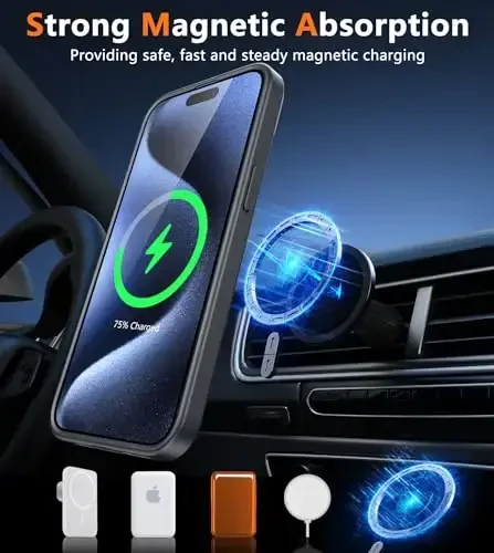 FNTCASE for iPhone 15 Pro Case: Magnetic Matte Translucent Military Grade Drop Protective Phone Case | Shockproof Thin Rugged Durable Protection Bumper Cover - 3