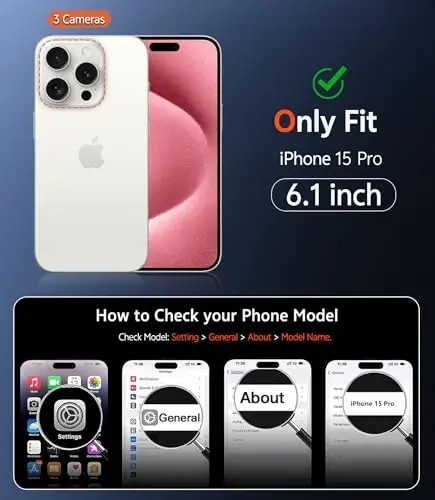 FNTCASE for iPhone 15 Pro Case: Matte Magnetic Phone Cases with Screen Protector Compatible with Magsafe Slim Anti Yellowing Rugged Shockproof Protective Translucent Cell Phone Cover (C-Pink) - 2