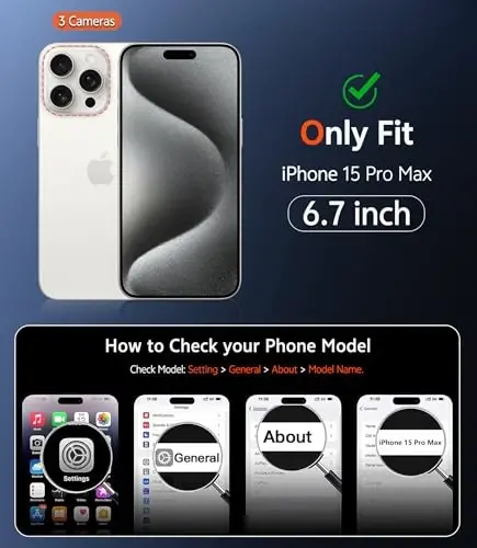 FNTCASE for iPhone 15 Pro-Max Case Clear: Phone Cases Slim Anti Yellowing Military Grade Drop Protection Rugged Shockproof Protective Transparent Cell Phone Cover (D-Black Transparent) - 2