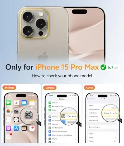 FNTCASE for iPhone 15 Pro Max Case: [Compatible with Magsafe] Translucent Matte Cases with [Full Camera Protection] [Screen Protector] Military Grade Shockproof Protective Phone Cover - Desert Gold - 2