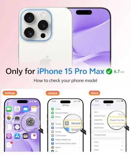 FNTCASE for iPhone 15 Pro Max Case: [Compatible with Magsafe] Translucent Matte Cases with [Full Camera Protection] [Screen Protector] Military Grade Shockproof Protective Phone Cover - Light Purple - 2