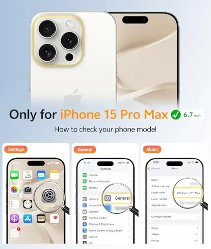 FNTCASE for iPhone 15 Pro Max Case: [Compatible with Magsafe] Translucent Matte Cases with [Full Camera Protection] [Screen Protector] Military Grade Shockproof Protective Phone Cover - Off White - 2