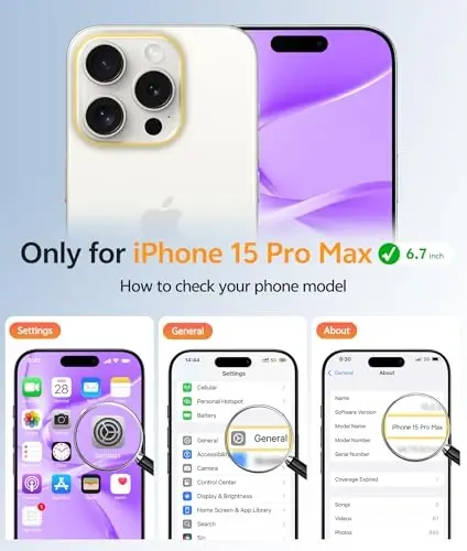 FNTCASE for iPhone 15 Pro Max Case: [Compatible with Magsafe] Translucent Matte Cases with [Full Camera Protection] [Screen Protector] Military Grade Shockproof Protective Phone Cover - Purple - FNTCASE (1)