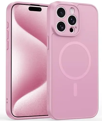 FNTCASE for iPhone 15 Pro Max Case: Magnetic Matte Slim Shockproof Full Covered Camera Protection Phone Cover - Military Drop Proof Anti-Scratch Durable Silicone Protective Cases - FNTCASE