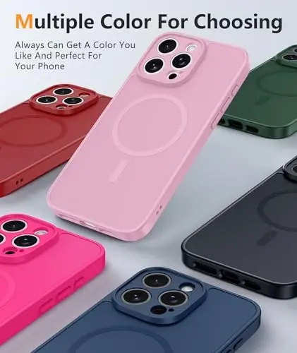 FNTCASE for iPhone 15 Pro Max Case: Magnetic Matte Slim Shockproof Full Covered Camera Protection Phone Cover - Military Drop Proof Anti-Scratch Durable Silicone Protective Cases - 3