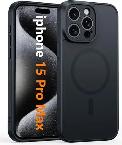FNTCASE for iPhone 15 Pro Max Case: Magnetic Matte Slim Shockproof Full Covered Camera Protection Phone Cover - Not Applicable to Any Other Cell Phone - 1