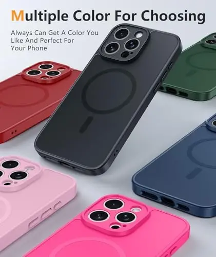 FNTCASE for iPhone 15 Pro Max Case: Magnetic Matte Slim Shockproof Full Covered Camera Protection Phone Cover - Not Applicable to Any Other Cell Phone - 3