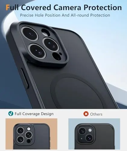 FNTCASE for iPhone 15 Pro Max Case: Magnetic Matte Slim Shockproof Full Covered Camera Protection Phone Cover - Not Applicable to Any Other Cell Phone - 5