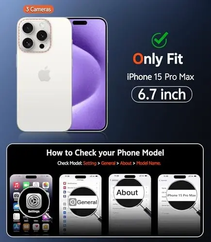 FNTCASE for iPhone 15 Pro-Max Case: Matte Magnetic Phone Cases with Screen Protector Compatible with Magsafe Slim Anti Yellowing Rugged Shockproof Protective Translucent Cell Cover (C-Purple) - 2