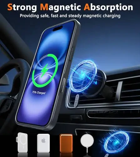 FNTCASE for iPhone 16 Case: Supports Camera Control Capture, Magnetic Matte Translucent Phone Case - Military Grade Drop-Proof Shockproof Slim Rugged Protective Cover (Black/Camera Control) - 5