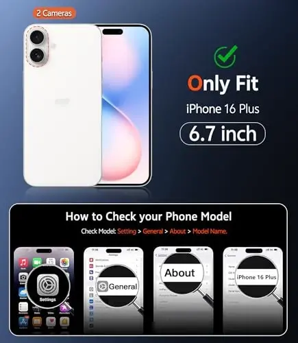 FNTCASE for iPhone 16 Plus Case: Clear Magnetic Phone Cases with Screen Protector Compatible with Magsafe Slim Anti Yellowing Rugged Shockproof Protective Transparent Cell Phone Cover (A-Clear) - 2