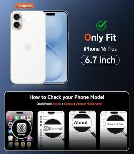 FNTCASE for iPhone 16 Plus Case: Clear Magnetic Phone Cases with Screen Protector Compatible with Magsafe Slim Anti Yellowing Rugged Shockproof Protective Transparent Cell Phone Cover (B-Blue) - 2