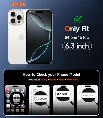 FNTCASE for iPhone 16 Pro Case: Clear Magnetic Phone Cases with Screen Protector Slim Anti Yellowing Rugged Shockproof Protective Transparent Cell Phone Cover (A-Clear) - 2
